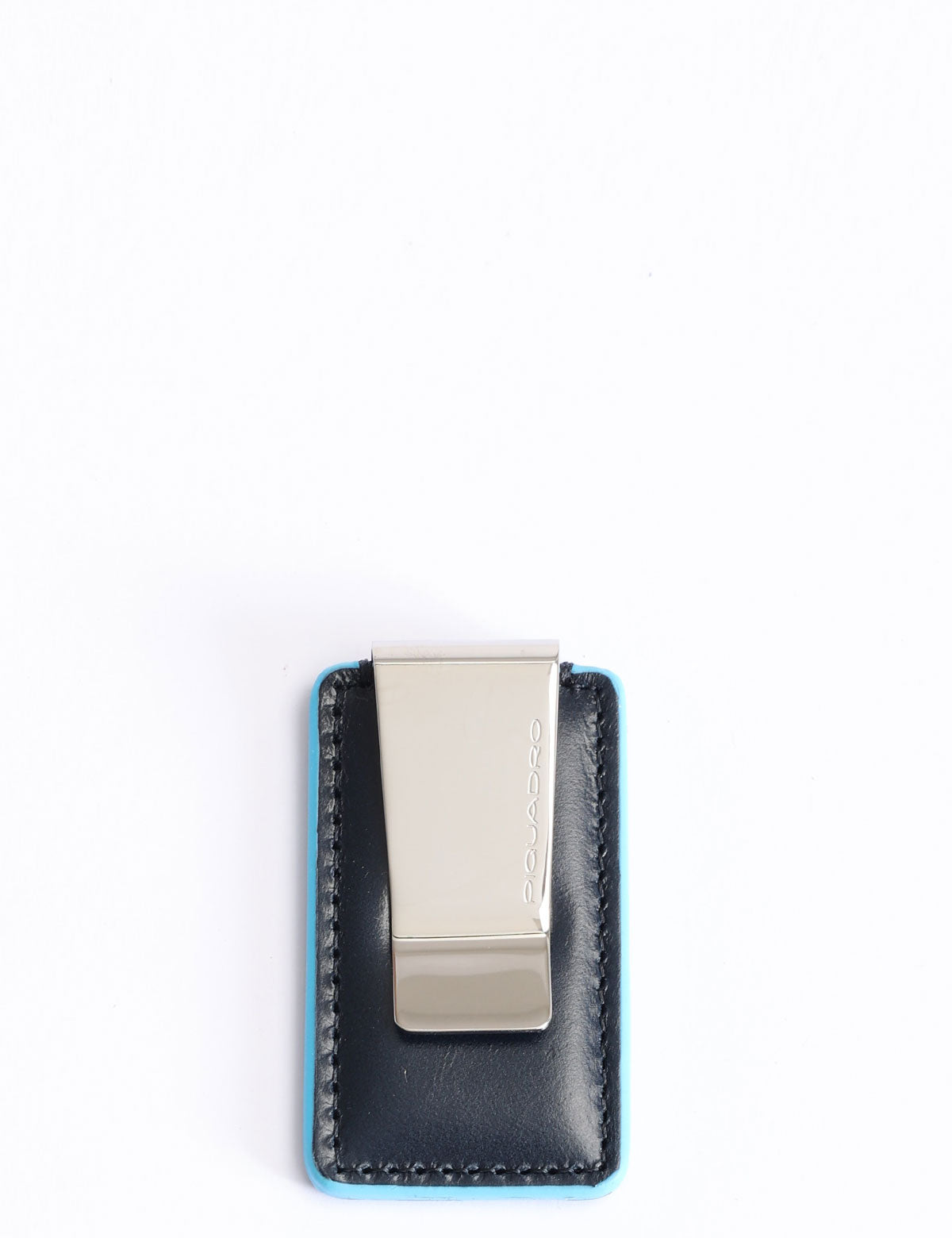 Piquadro Blue Square Leather Money Clip