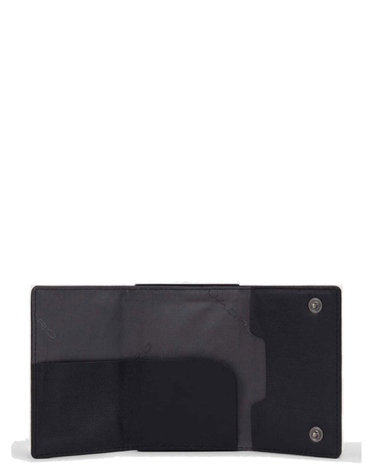 Piquadro metal card holder in leather compact wallet