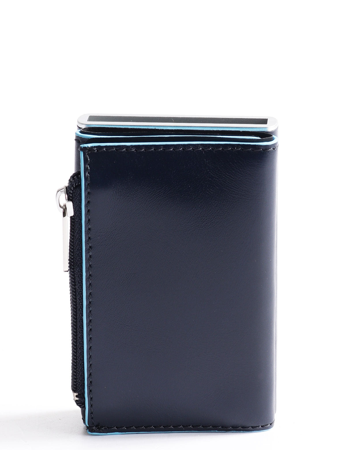 Piquadro Blue Square compact wallet card holder coin purse