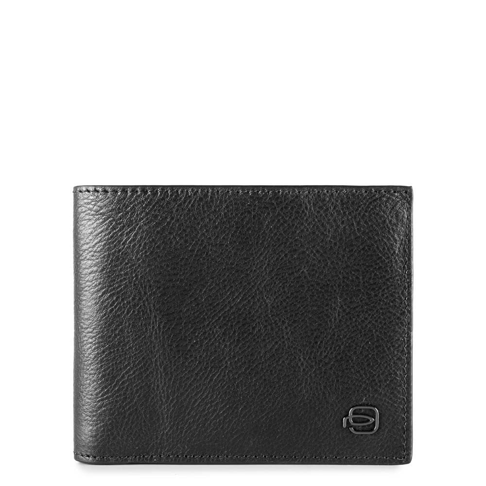 Piquadro Black Square wallet with card holder and coin pocket