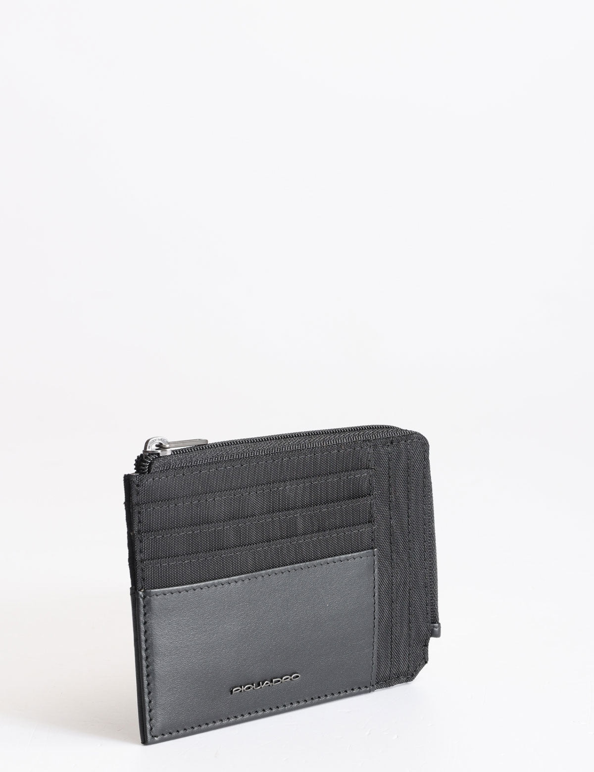 Piquadro card holder in leather and fabric