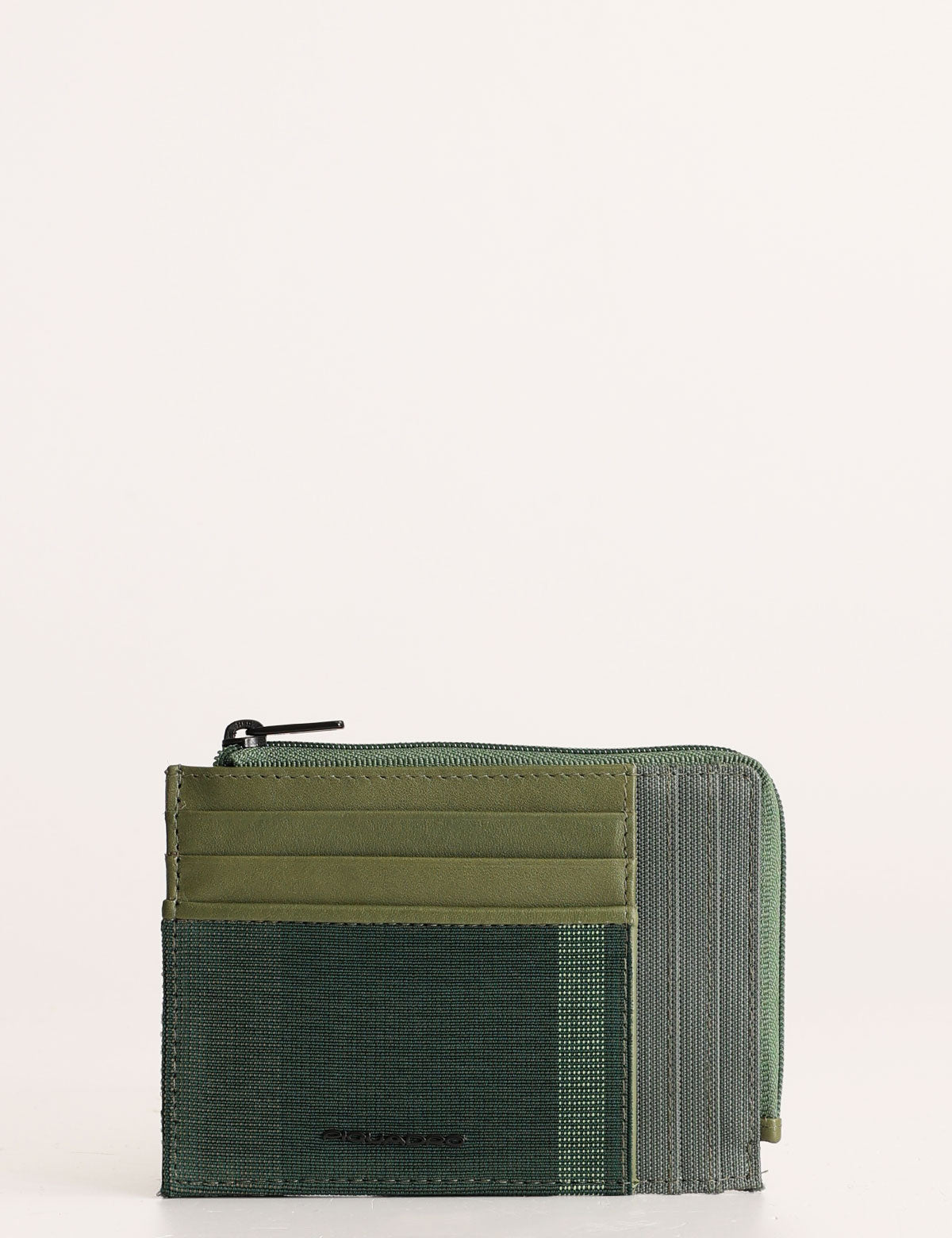 Piquadro Steve zipped pouch in leather and fabric