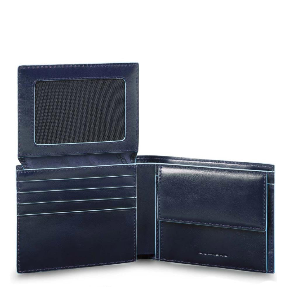 Piquadro Small Wallet with Flyer and RFID Blue Square