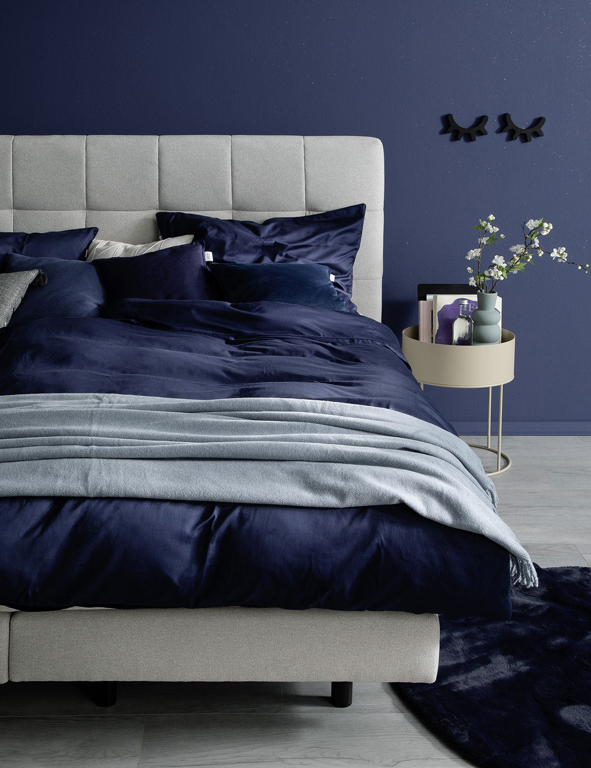 Set copripiumino e federa Schöner Wohnen Pure 155x220 cm Dark Blue