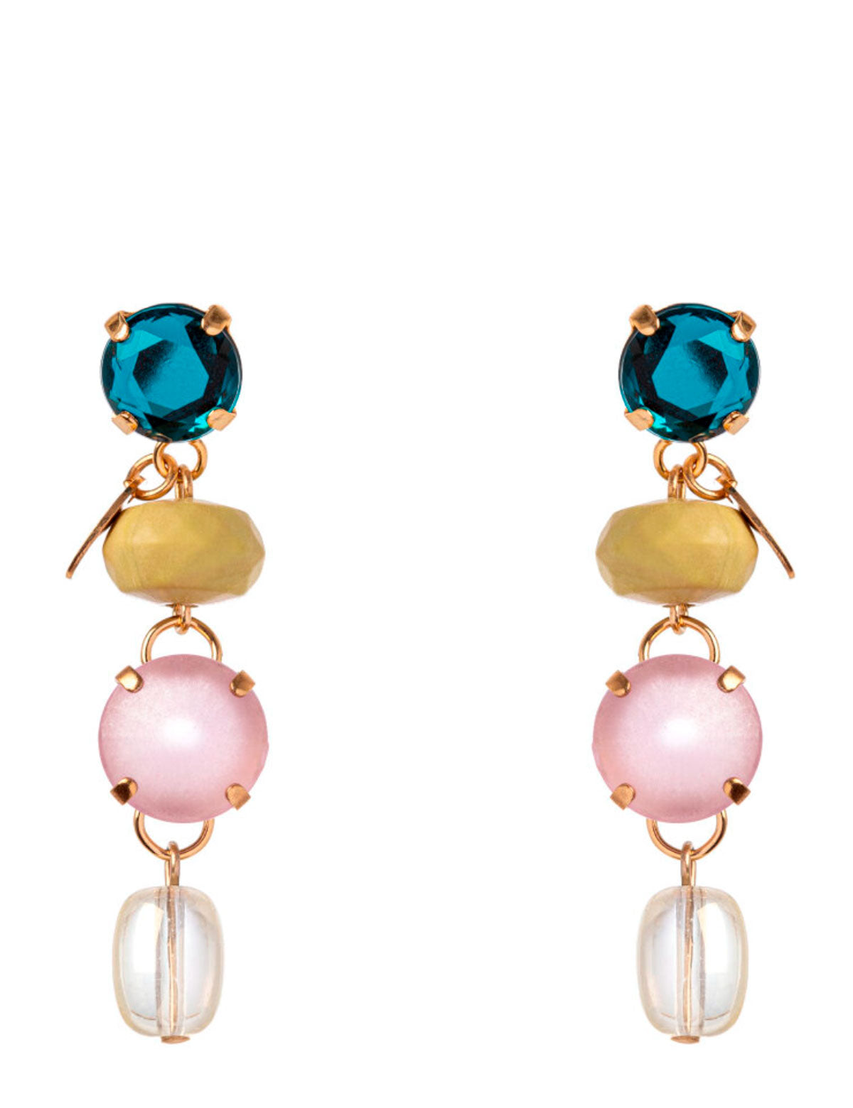 Sodini Reverse Pendant Earrings with Stones