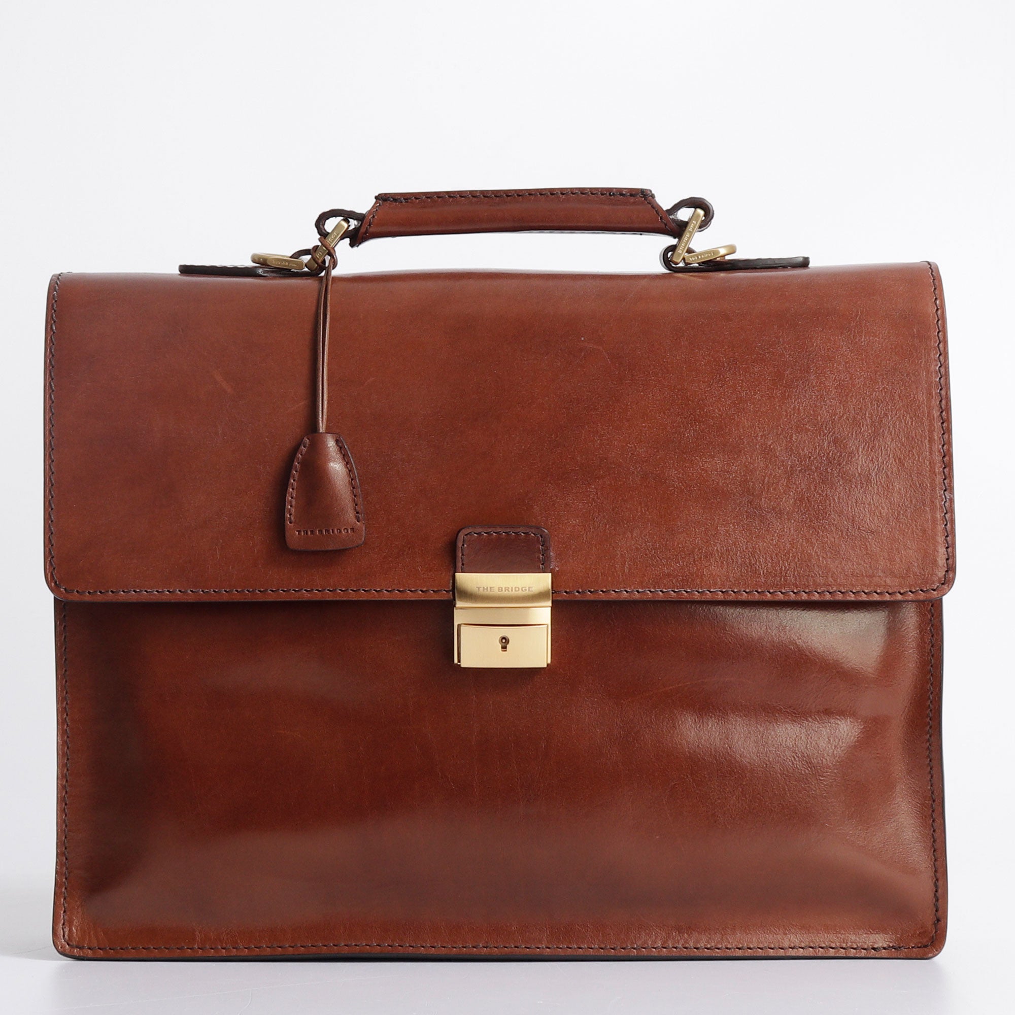 The Bridge Briefcase with Flap and Shoulder Strap Story Uomo