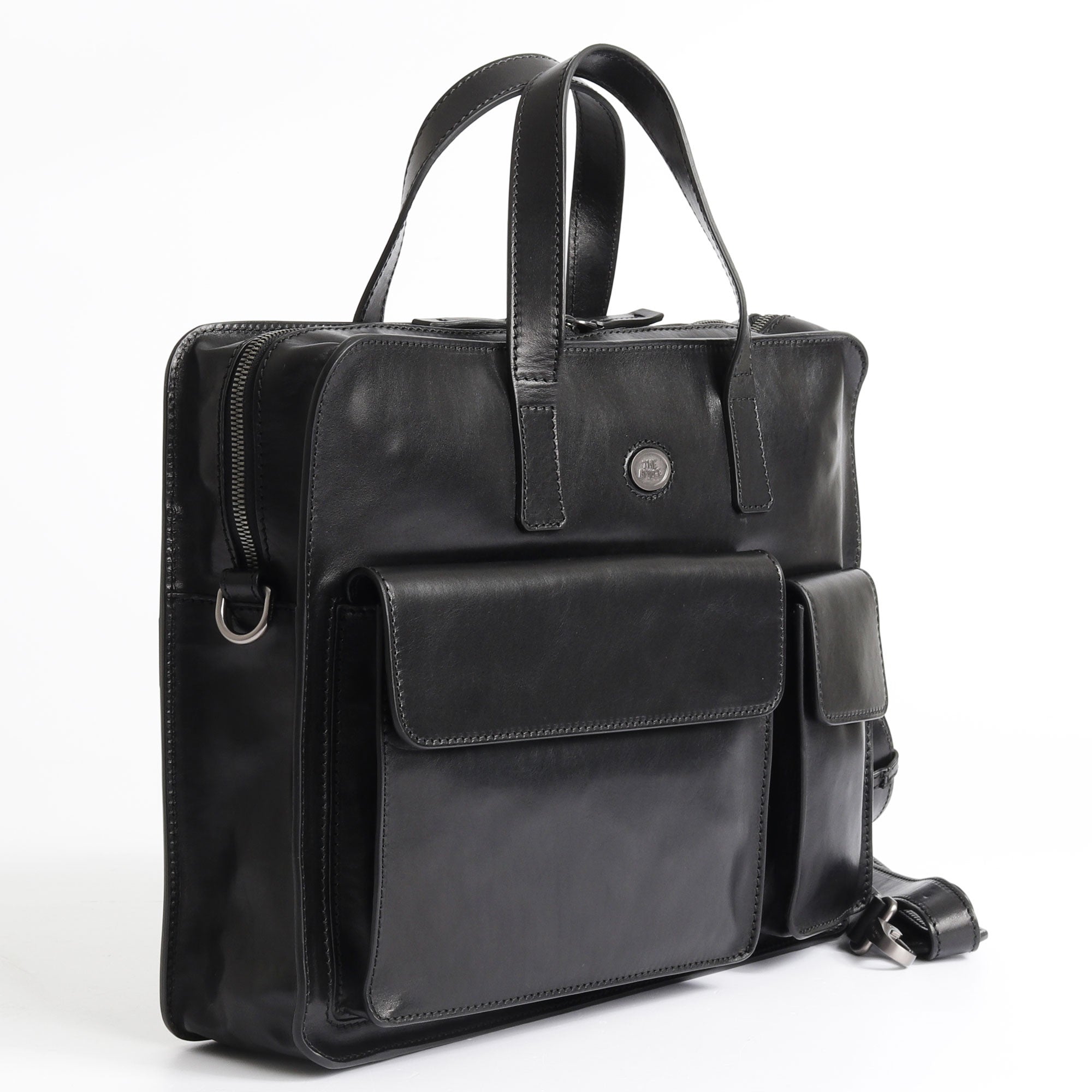 The Bridge Story Uomo Briefcase with Front Pockets